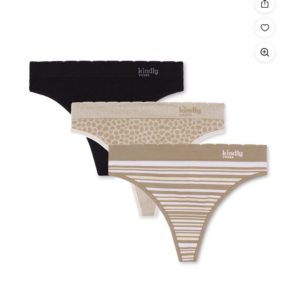 Kindly Yours Seamless Thong Women XXL Multicolor Brand New 3-Pack Sustainable
